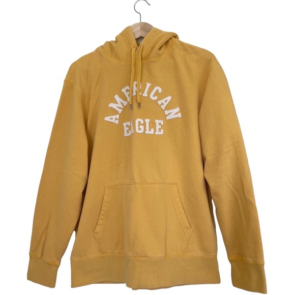 American Eagle Outfitters Men's Yellow Pullover Hoodie. Size: Large - Picture 1 of 6